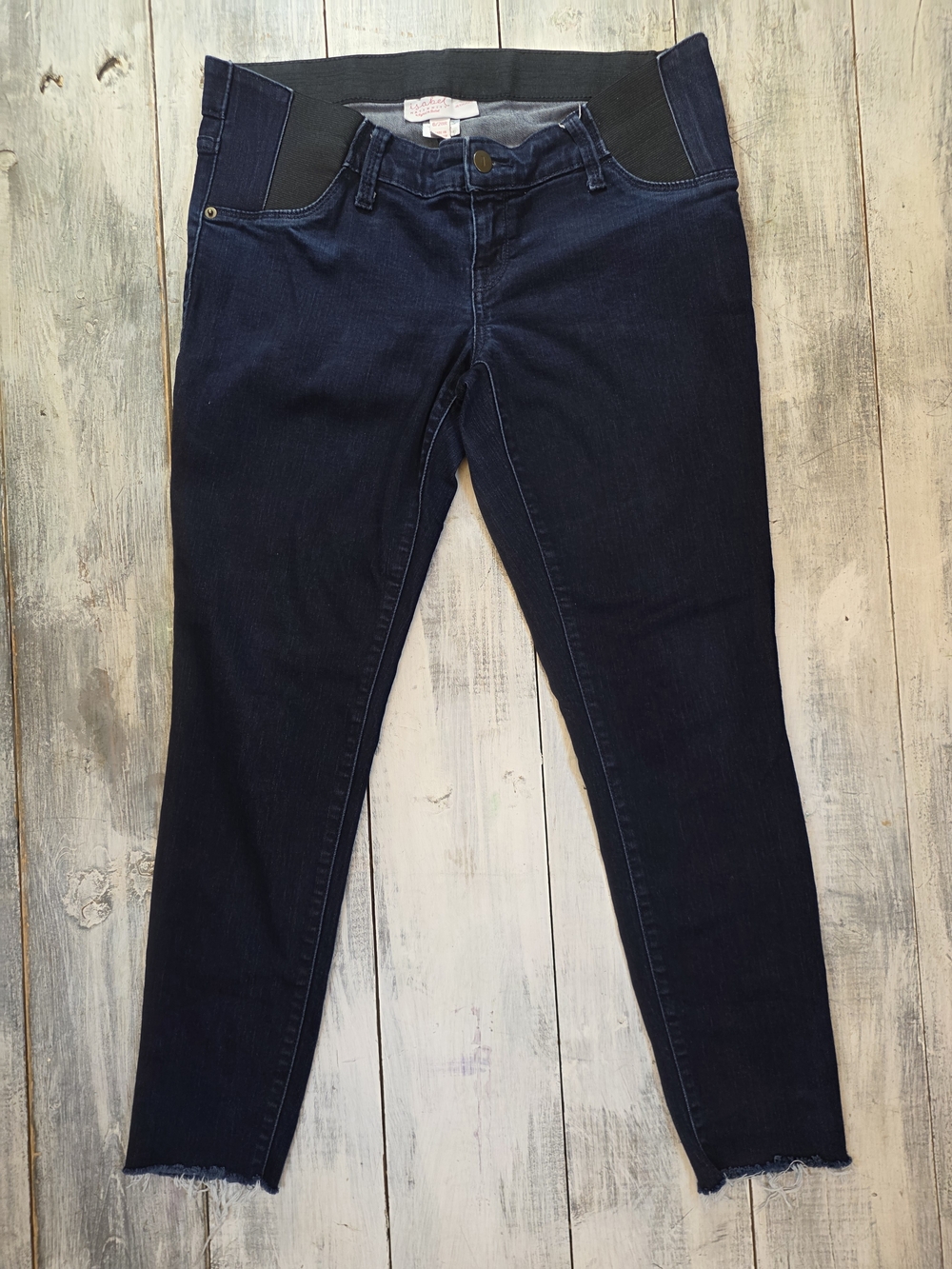 Isabel Maternity by Ingrid & Isabel Dk Blue Skinny Maternity Jeans Raw Hem sz 6